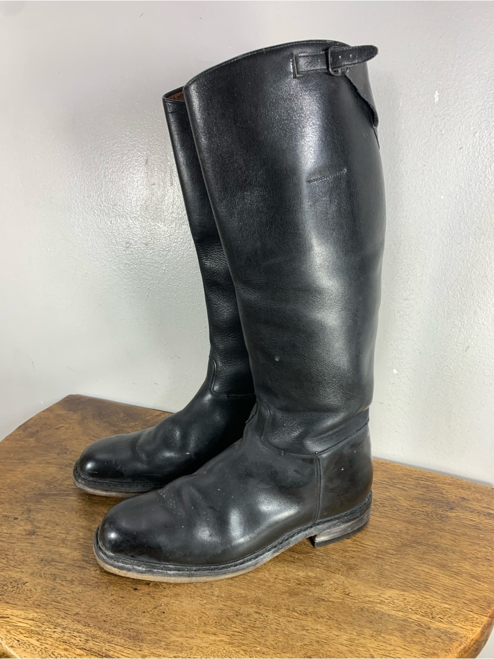 Vintage Black Leather Tall Riding Boots Men’s Size 10 – Equestrian Harnes